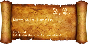 Wertheim Martin névjegykártya